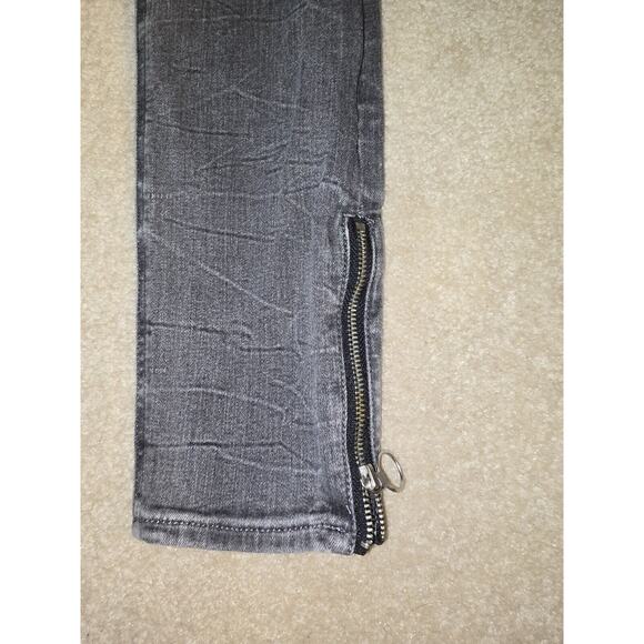 Express Women’s Size 2R Gray Stretch Ankle Zip High Rise Skinny Jeans - Picture 2 of 9